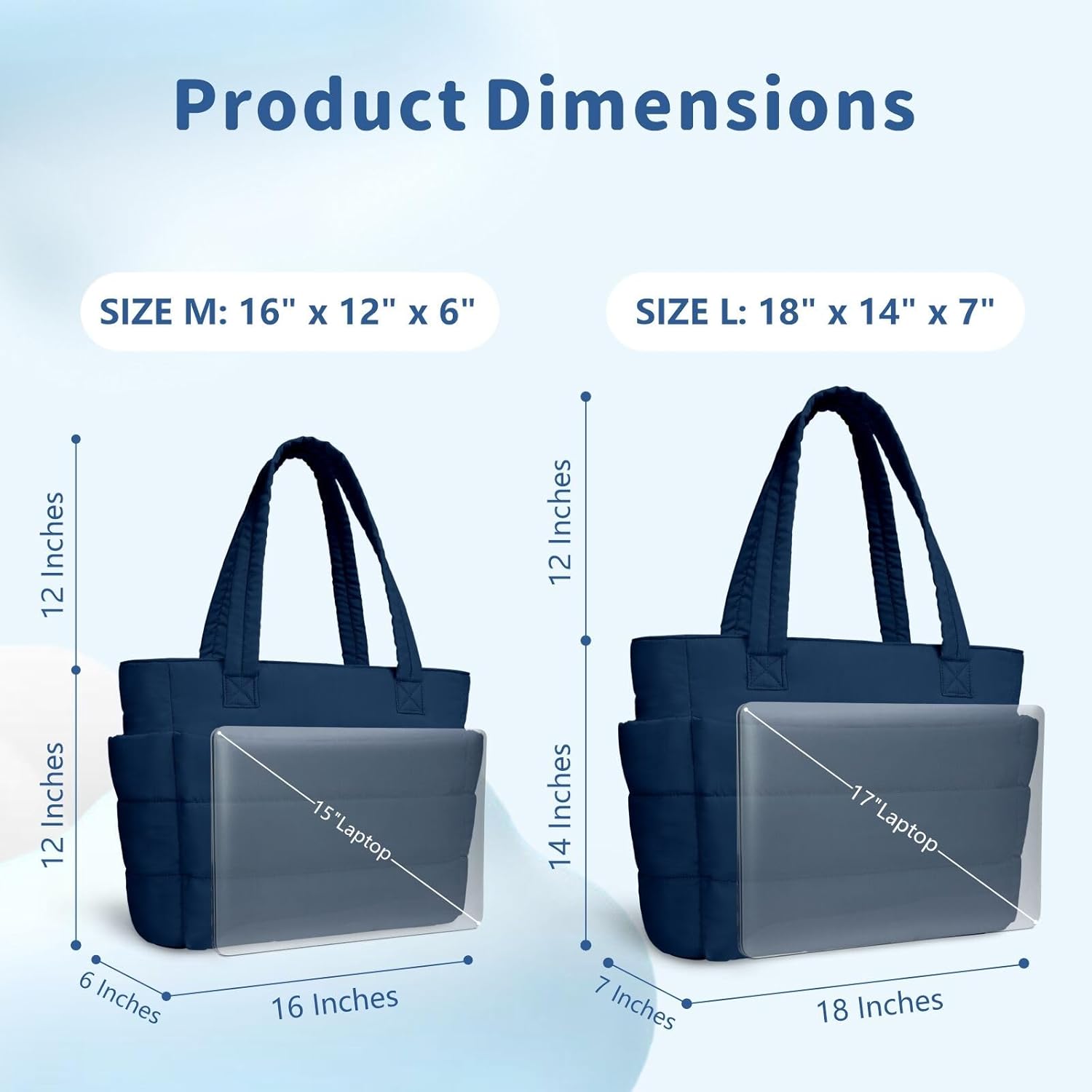 TOPDesign Puffer Tote Bag for Women, Lightweight Puffy Handbag with Compartments, Quilted Shoulder Bag for Work, Travel, Gym