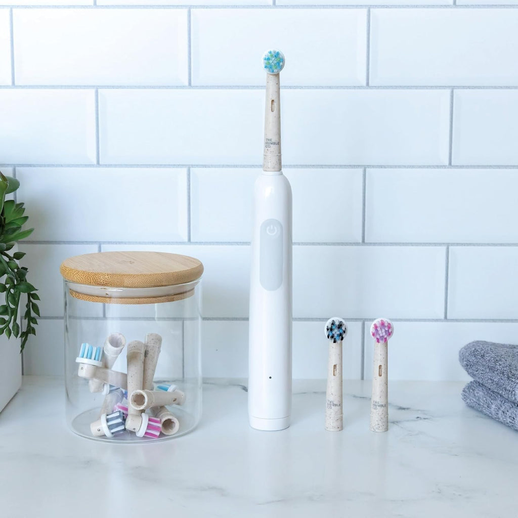 The Humble Co. Electric Toothbrush Heads – Replacement Heads Compatible with Oral B Toothbrush, Helps Remove Plaque and Eliminate Bad Breath (4pk)