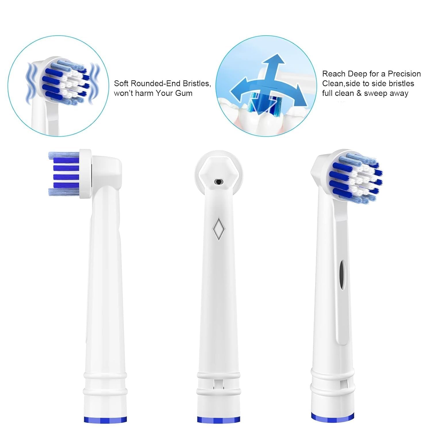 Replacement Toothbrush Heads Compatible with Oral B Braun, 8 Pack Professional Electric Toothbrush Heads Brush Heads Refill for Oral-B 7000/Pro 1000/9600/ 500/3000/8000