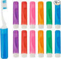 Travel Toothbrush 12PCS Travel Toothbrush Set Mini Toothbrushes Portable Travels Size Toothbrushes with Case Folding Traveling Tooth Brush Individually Wrapped Small Tooth Brush for Camping Home
