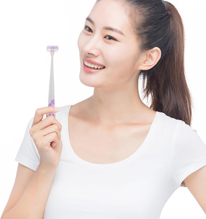 4pcs Shaped Toothbrush Soft Luxury Bristles with Rotating Head for Deep Cleaning Gentle Sensitive Gums Family Pack for Daily Oral Care