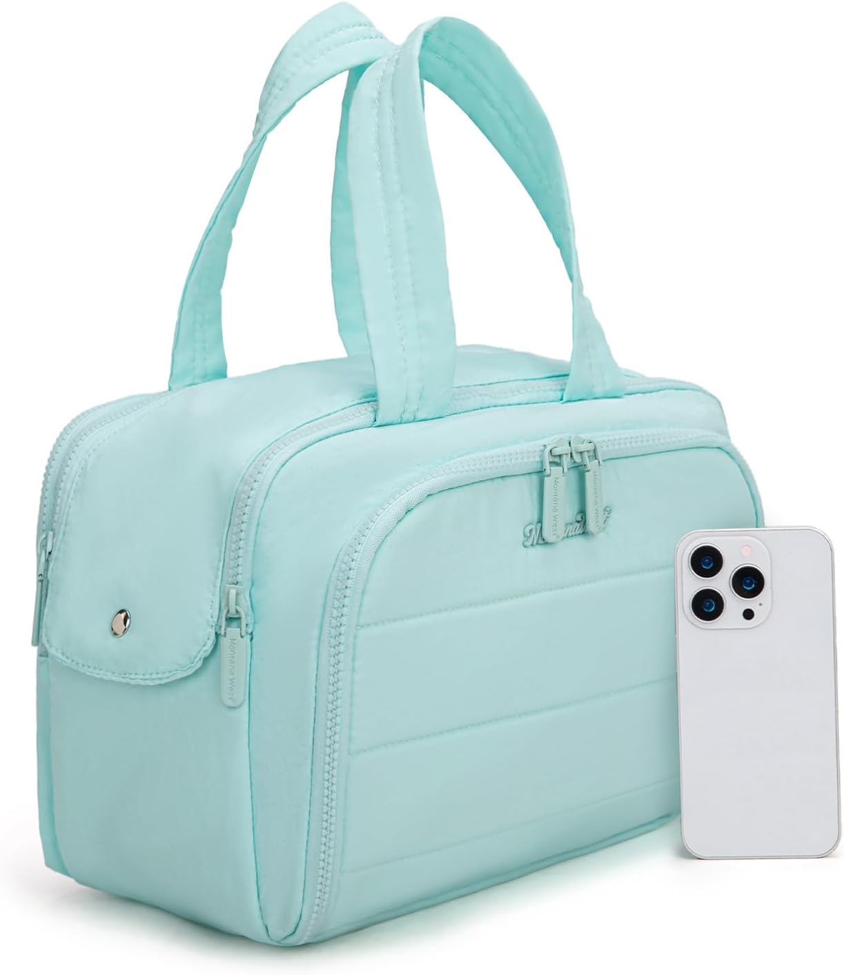 Montana West Travel Toiletry Bag Large Capacity Travel Bags Soft Makeup Organizer Lightweight Puffy Cosmetic Bag with Waterproof Compartment