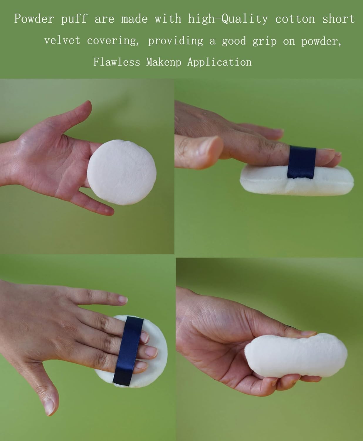 Powder Puff - 3.15 Inch Ultra Soft Washable Velour Makeup Powder Puffs for Face Powder, Setting powder, Body powder, Loose Powder, Other powders