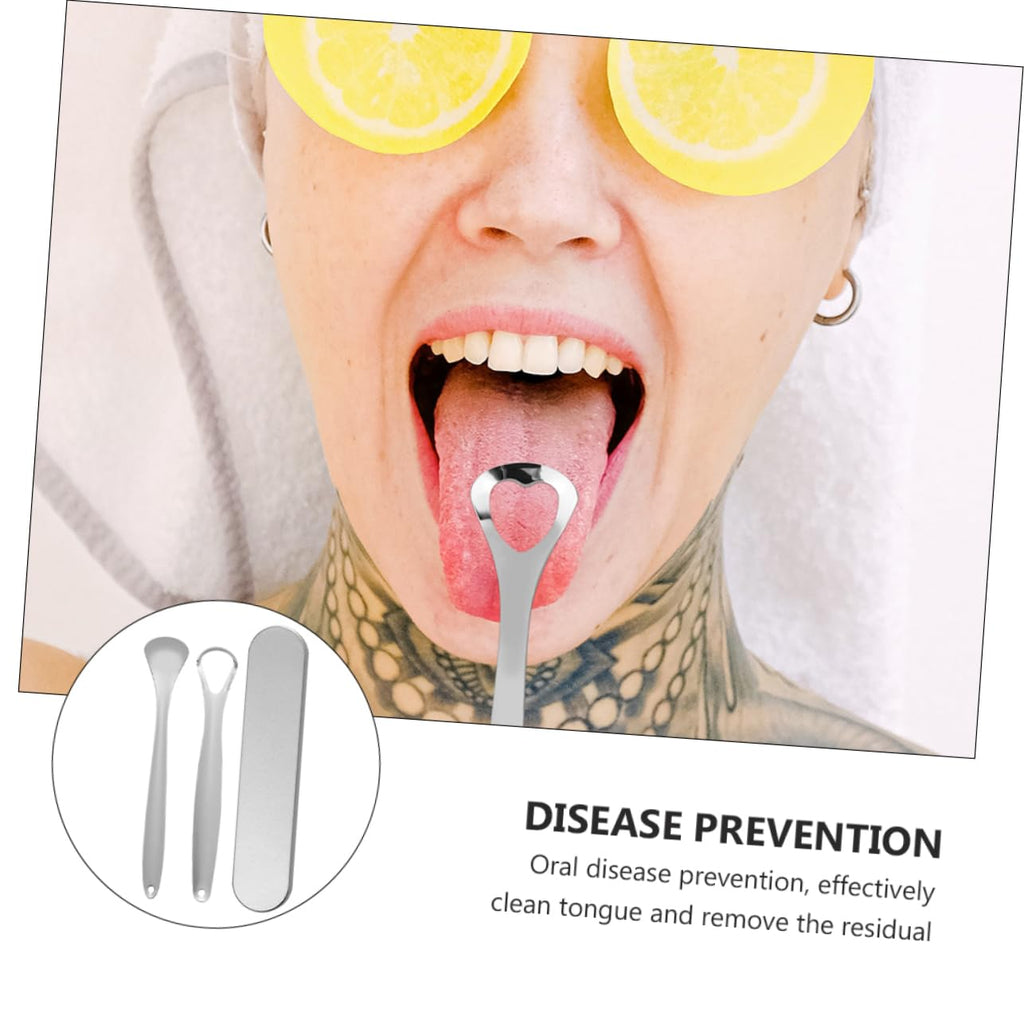 1set Stainless Steel Tongue Scraper for Oral Care Ergonomic Design for Comfortable Grip to Combat Bad Breath and Halitosis Easy to Clean and Travel Friendly