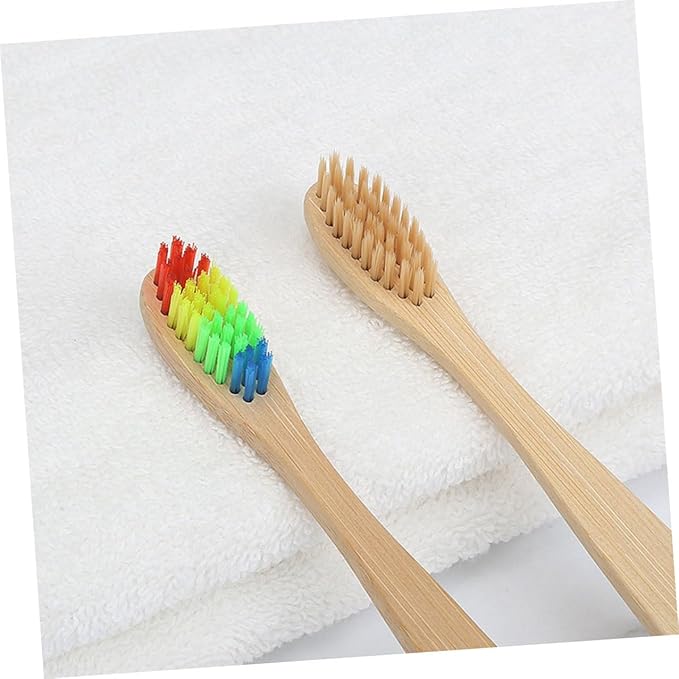 3pcs Natural Toothbrush with Soft Biodegradable Bristles for Adults Handle Gentle Sensitive Gums Sustainable Oral Care Kit