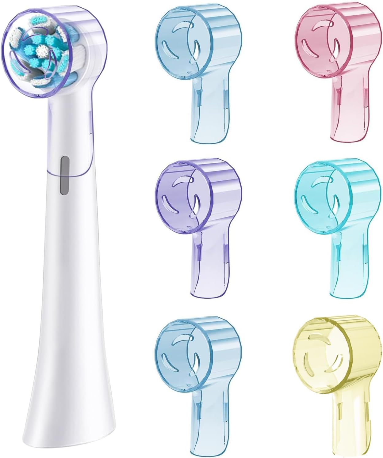 6 Pack Toothbrush Covers for Oral B iO Replacement Heads, Toothbrush Cover Caps for Oral B Bruan Pro 1000 Electric Toothbrush Head，iO Toothbrush Head Cover for Travel & Home (Mixing Colors)