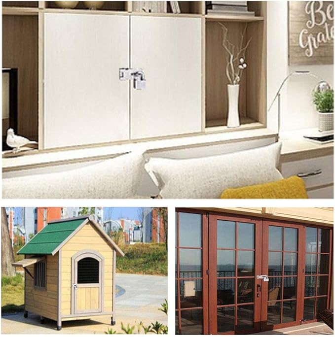 Door Locks Hasp Latch, 5 Inch Stainless Steel Safety Packlock Clasp Hasp Lock Latch, Extra Thick Gate Lock Hasp with Screws Brushed Finish 2 Pack (5inch)