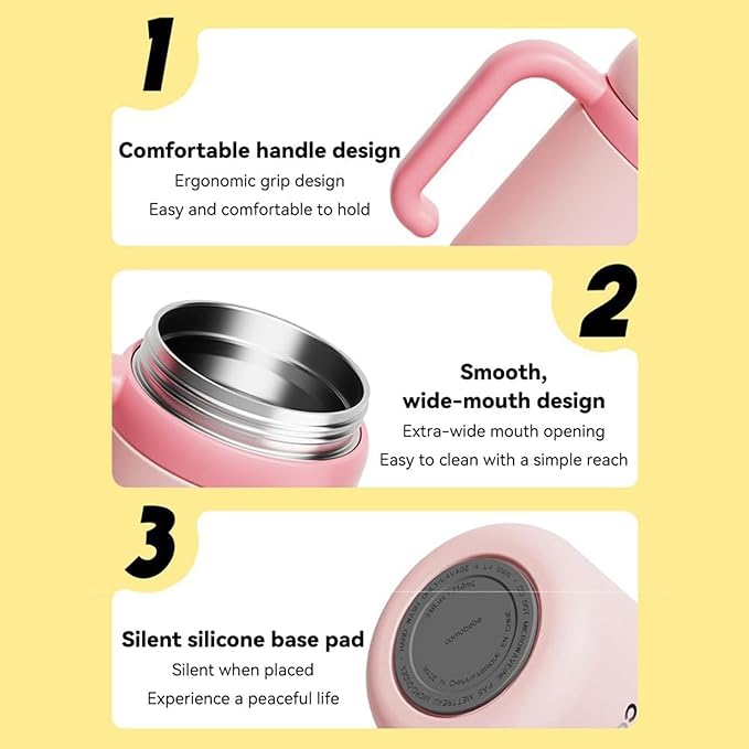 Drinking Cup With Whale Squirt, 24oz Whale Water Bottle with Handle, Insulated Stainless Steel Whale Water Cups With Two Silicone Soft Tip, Leak-Proof Whale Fountain Bottle for Kids Teens (Pink)