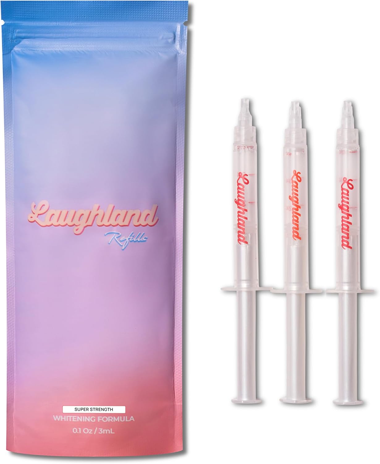 Laughland Super Strength Teeth Whitening Gel 3 Pack, Tooth Whitener, 11% Hydrogen Peroxide, Glycerin, Aloe Vera & Mint, at Home Dental Care, Travel Friendly, 6 Treatments