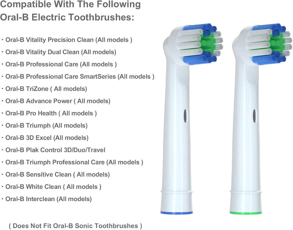 Electric Toothbrush Replacement Heads Compatible with Oral-B Soft Bristles Replacements Brush Heads 16 Pack