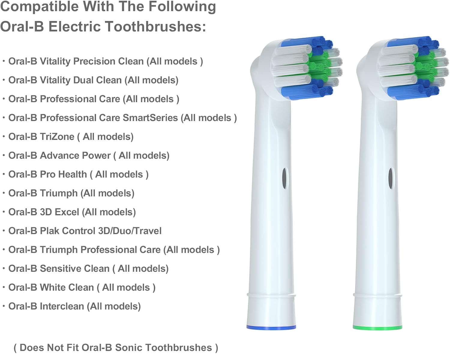 Electric Toothbrush Replacement Heads Compatible with Oral-B Soft Bristles Replacements Brush Heads 16 Pack