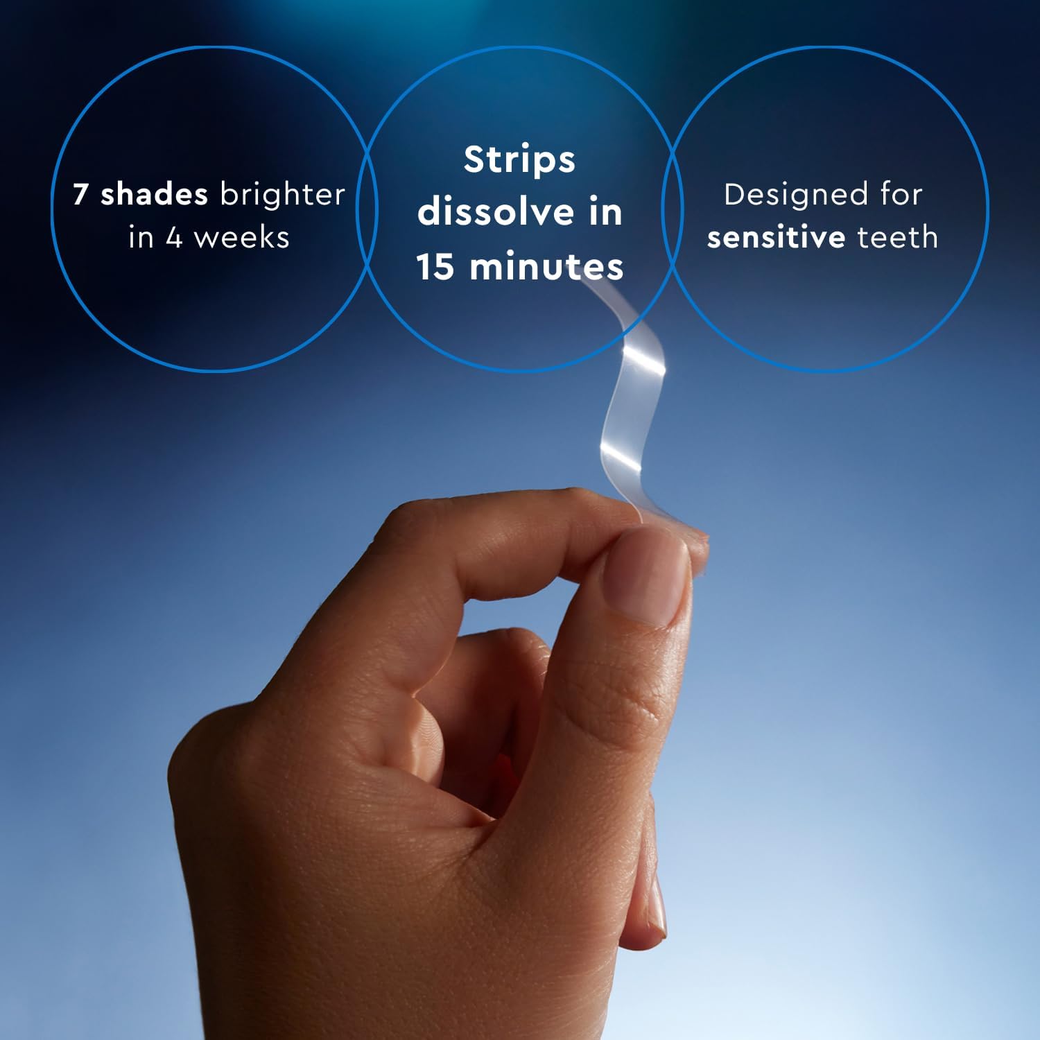 MOON Dissolving Teeth Whitening Strips, 56 No Rinse Nighttime White Strips, Midnight Mint, Enamel Pro+, Chamomile & Lavender, Whiten Sensitive Teeth up to 7 Shades in 4 Weeks, Vegan Oral Care