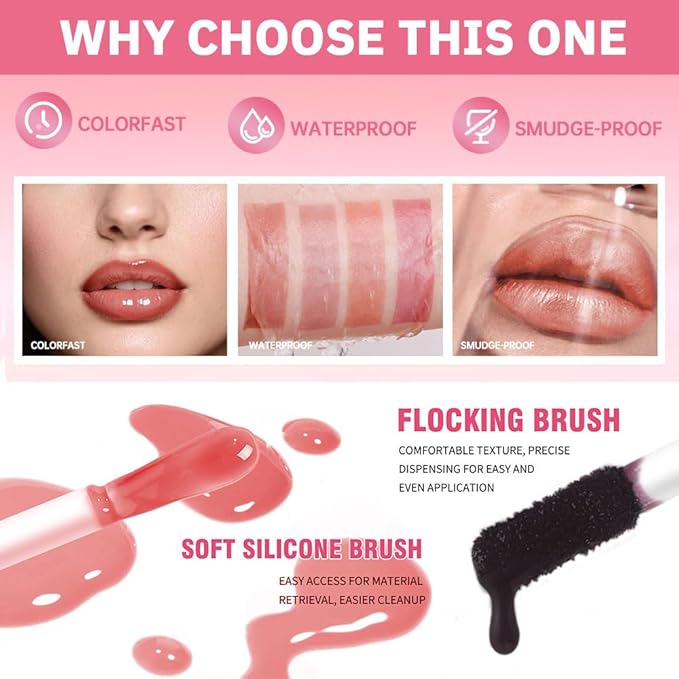 Peel Off Lip Liner & Stain in Peach Rosé – Tattoo-Like Peel Off Lip Stain Liner + Hydrating High Shine Peach Pink Lip Tint, Long-Lasting Waterproof Smudge-Proof Duo for Soft Natural Rosy Lips