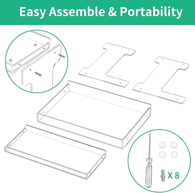 NPPLUS Bathroom Countertop Organizer, 2-Tier Clear Acrylic Counter Storage Shelf for Bathroom Counter Organizer, Clear Makeup Storage Vanity Trays for Cabinet, Kitchen Spice Rack