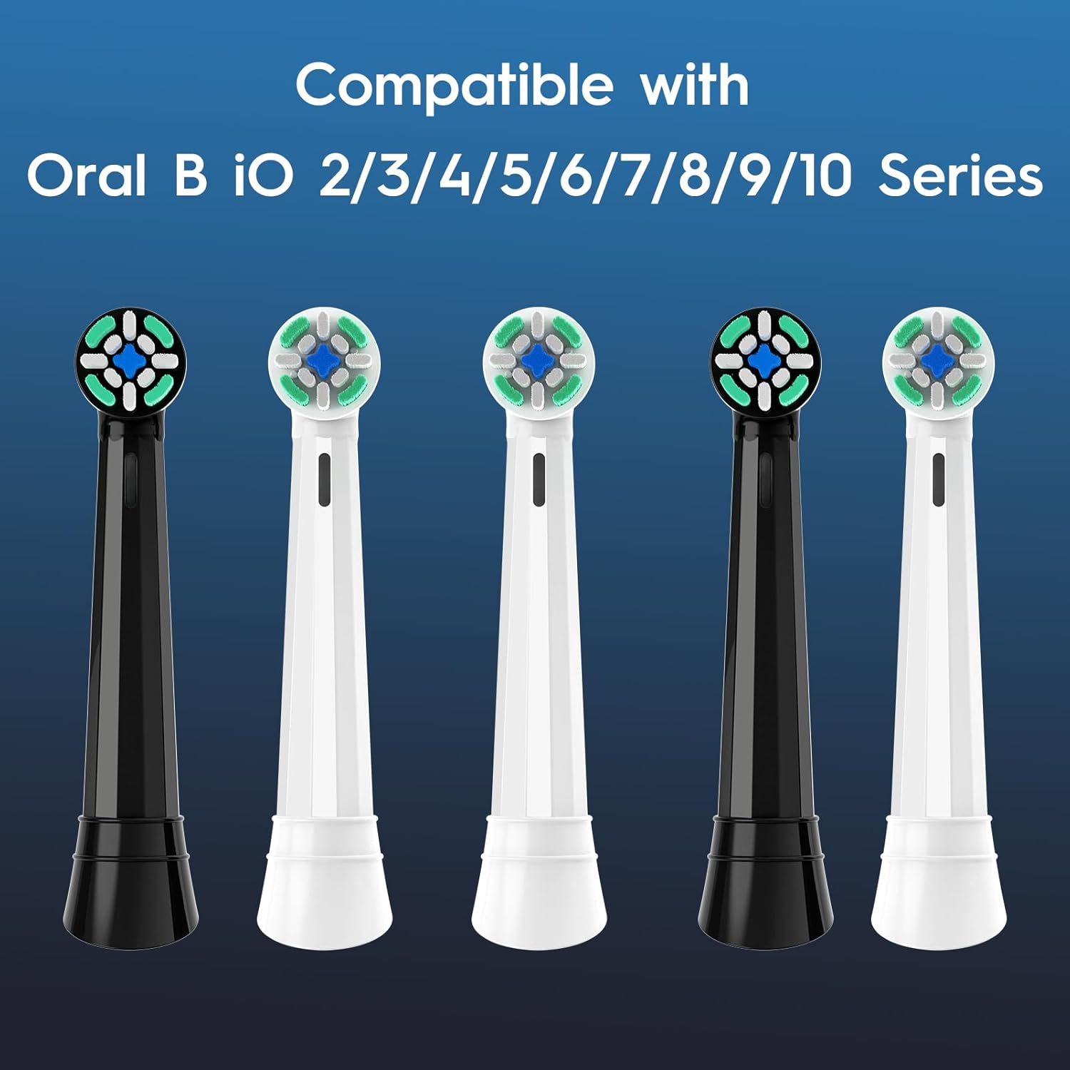 10 Pcs IO Replacement Heads Compatible with Oral B IO 2/3/4/5/6/7/8/9/10 Series Electric Toothbrush, Brush Heads Compatible with Oral B IO for Teeth Cleaning and Gum Protection (Black)