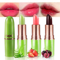 evpct 3Pcs Magic Color Changing Lipstick 24 Hours Original for Women Lasting Waterproof, Aloe Vera Strawberry Black Red Cherry PH Mood Permanent Hardpointing color changing Lipstick Tinted Lip balms