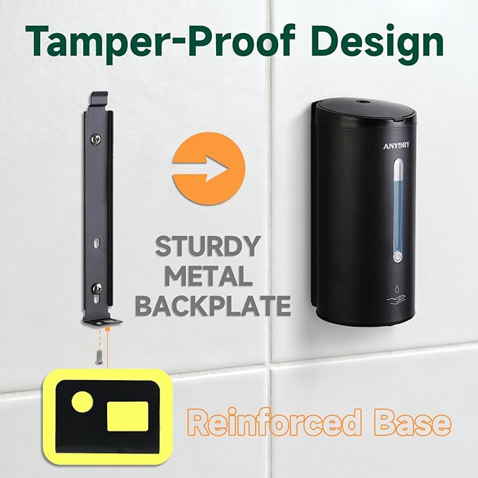 Professional 750ml Automatic Wall-Mounted Soap Dispenser with Anti-Corrosion Coating (Matte Black Stainless Steel)