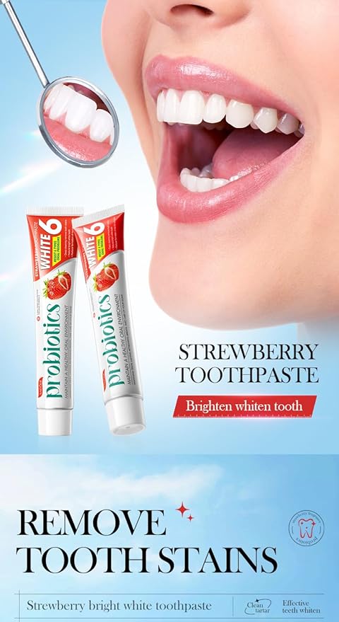 5-Pack Whitening Toothpaste Set, Fluoride-Free Toothpaste for Sensitive Teeth, Removes Coffee Tea & Smoke Stains, Natural Enamel Repair & Fresh Breath