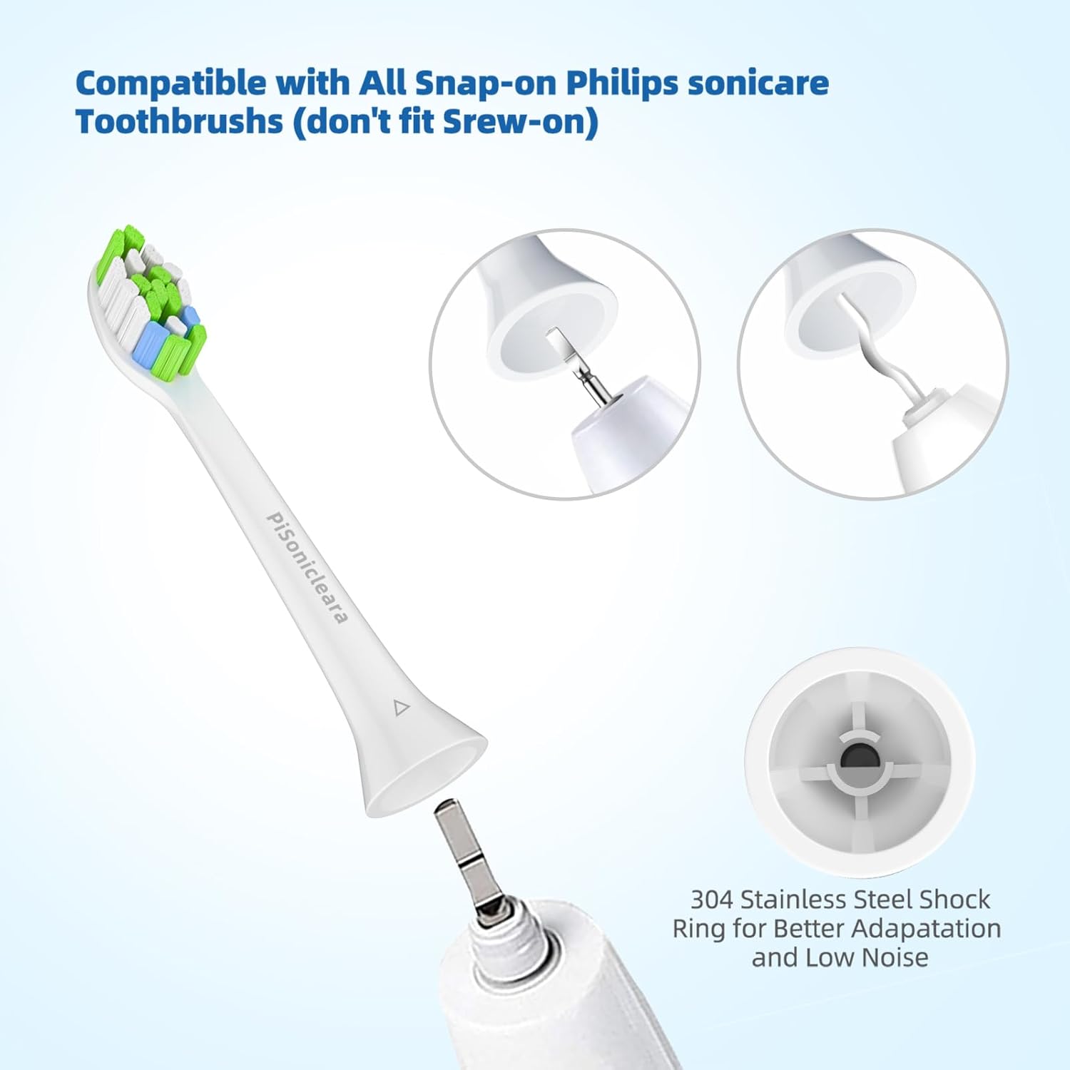 Replacement Toothbrush Heads(10-pc) Compatible with Philips Sonicare Electric Tooth Brush Electric Tooth Brush Refill