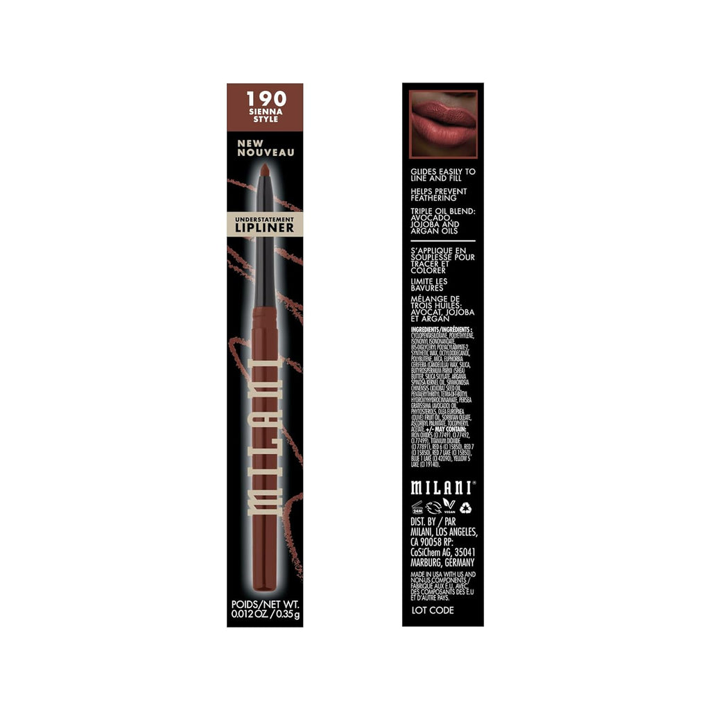 Milani Understatement Lipliner Pencil - Highly Pigmented Retractable Soft Lip Liner Pencil, Easy to Use Lip Makeup