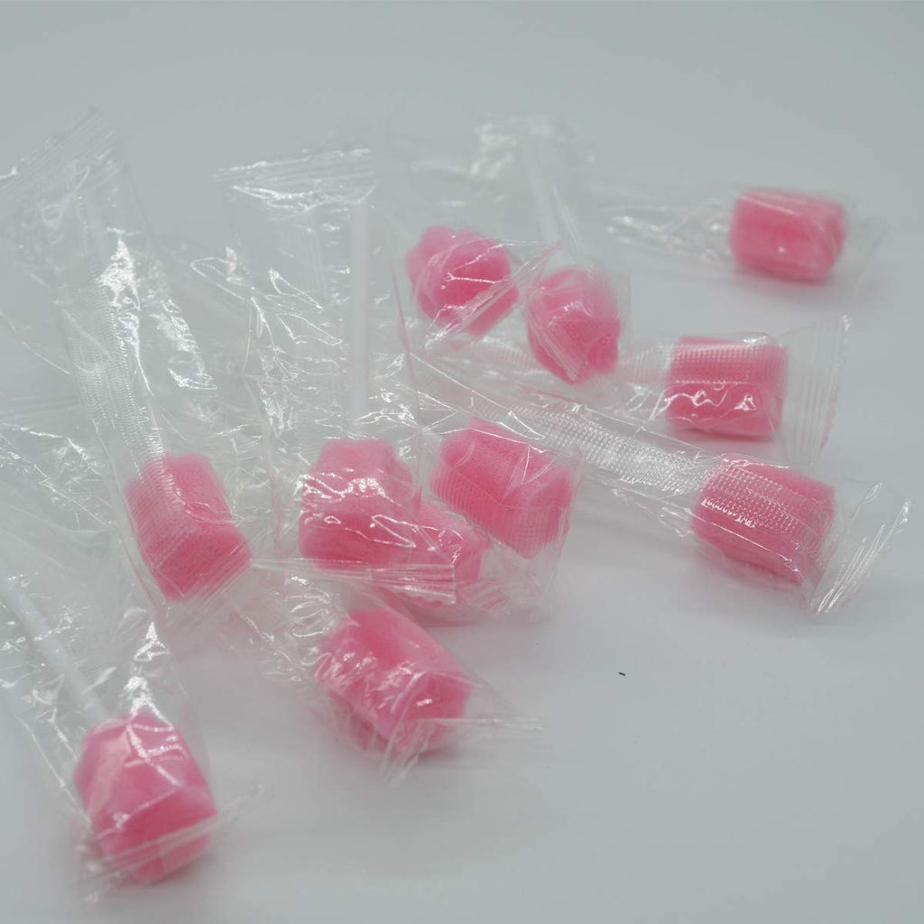 Disposable oral care sponge swabs，Unflavored mouth swabs 250 Count（pink）