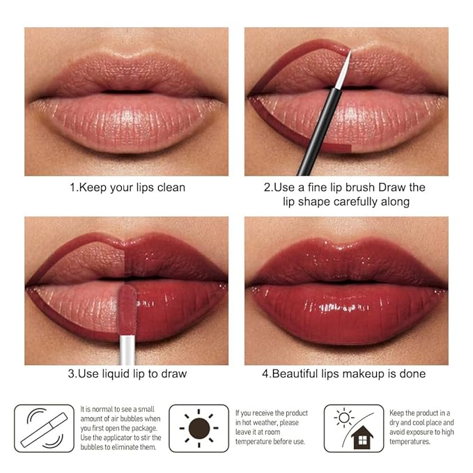 Kaely Longwear No-Budge Lipstick for Women, Highly Pigmented Liquid Lip Color Makeup, Non-Transfer Lip Gloss Stain Waterproof Smudge Proof 24 Hour, Instant Shine, Vegan & Cruelty-Free, 04 LIPPY