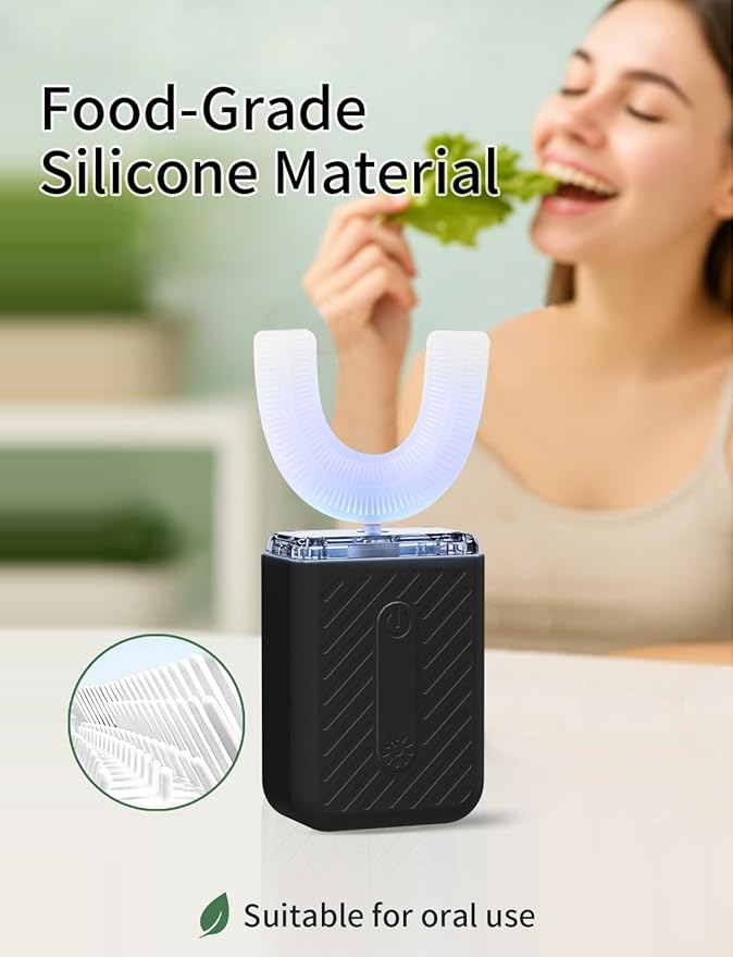 U-Shaped Electric Toothbrush for Adults, Electric Toothbrush with 4 Clean Modes, Automatic Toothbrush with IPX7 Waterproof
