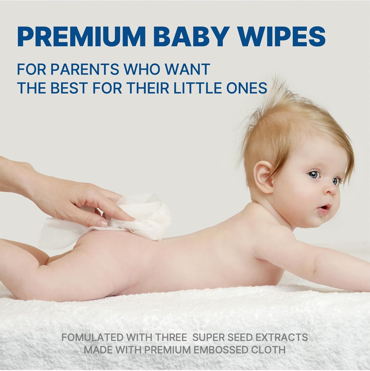 BEBESUP- Korea’s #1 Signature Baby Wipes - Hypoallergenic Water-based Unscented Alcohol-Free Ultra-Thick Super Seed Extracts Organic Plant-Based for sensitive skin Flip-Top (1 Pack)