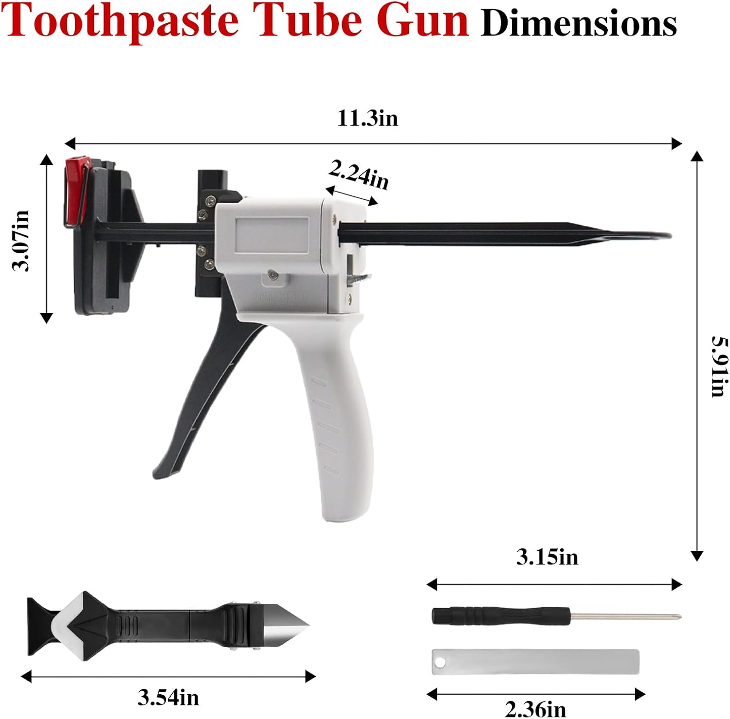 2025 New Toothpaste Tube Gun,Toothpaste Tube Glue Gun Squeezing Machine,Silicone Caulk Guns,Toothpastes Guns Dispenser,for DIY Projects,Caulking Sealant,Silicone Glue(White)