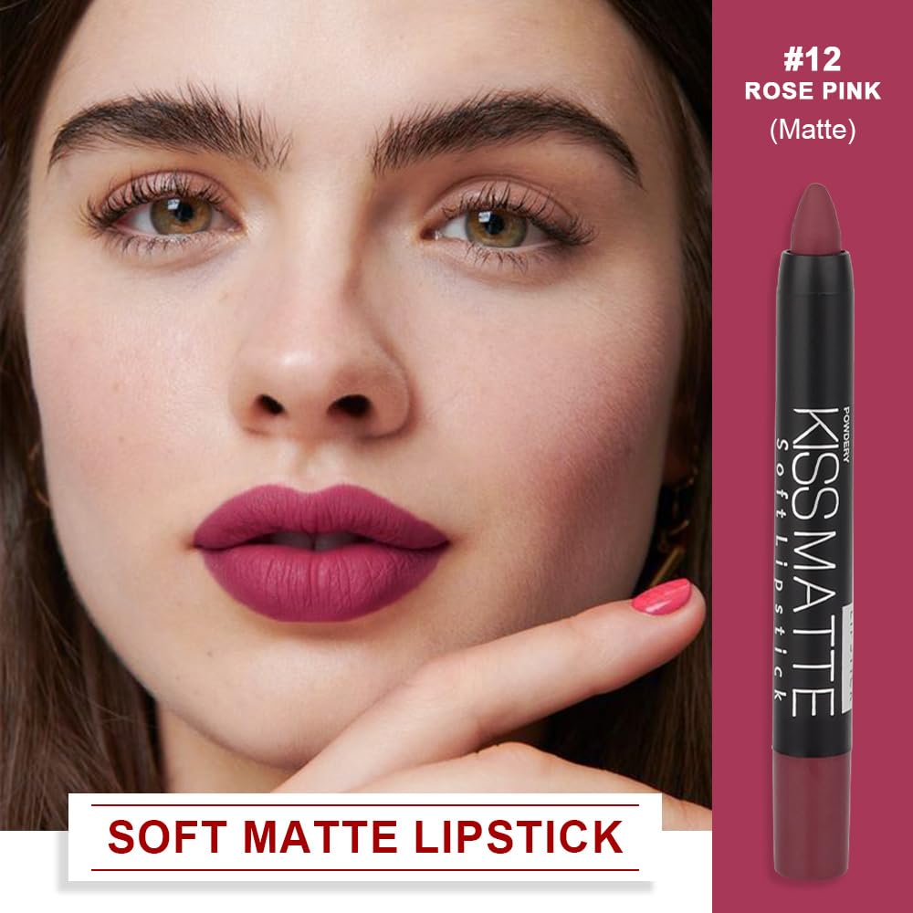 evpct 1Pcs Wine Red Matte Lipstick and Lip Crayon Liner Pencil Pen Set for Women Lip Stain Long Lasting Waterproof labiales mate magicos 24 horas originales pintalabios permanente 24 horas 12