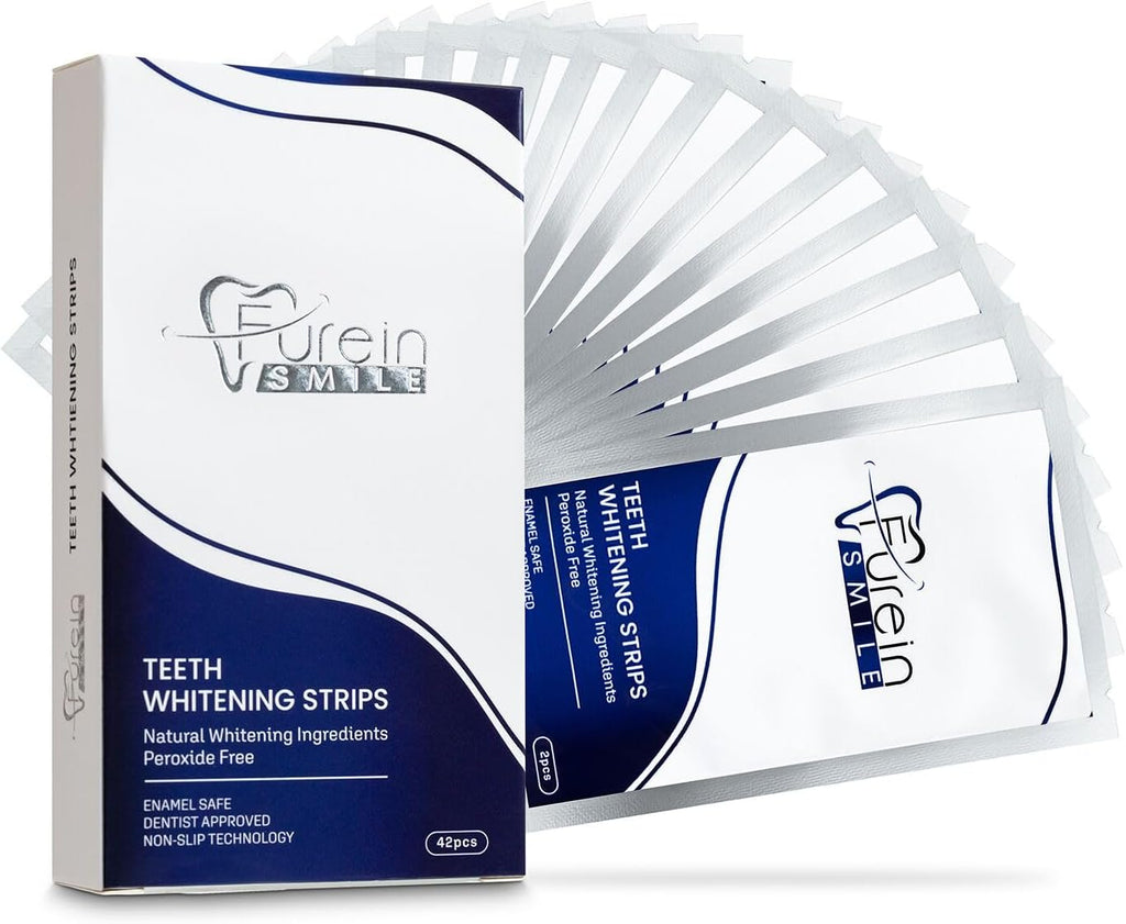 Teeth Whitening Strips, Mint Flavour Whitening Strips with Peroxide Free Formula -Gentle Dental Care & Fresh Breath - Pack of 42(21days Treatments)