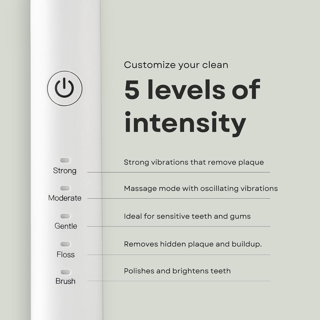 Electric Toothbrush and Flosser Combo Kit | Deep Clean Rechargeable Toothbrush | Easy Gliding Dental Floss for Gentle Gum Care | Cordless Sonic Power | 6 Cleaning Modes | Black