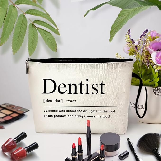 ZHANTUONE Dentist Cosmetic Bag,Dental Gift For Woman,The Birthday Gift for Dentists, Funny Dentists Gift, For Women Dental Hygienist Makeup Bag, Dental Assistant Gifts, Gift Dental Graduation