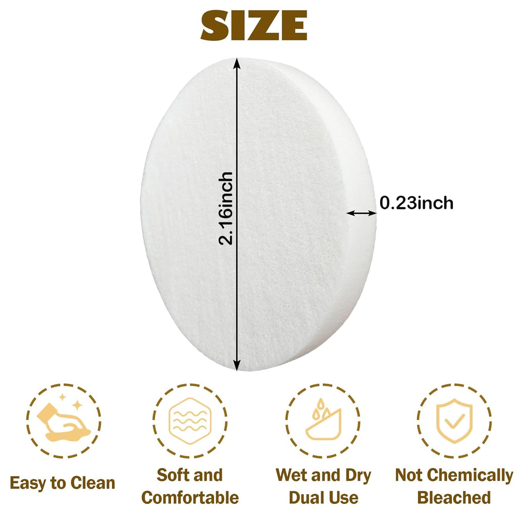 100Pcs White Round Makeup Sponges Beauty Makeup Foundation Powder Blender, Disposable Makeup Sponge Powder Puff, Suitable All Skin Types Wet and Dry Dual Use