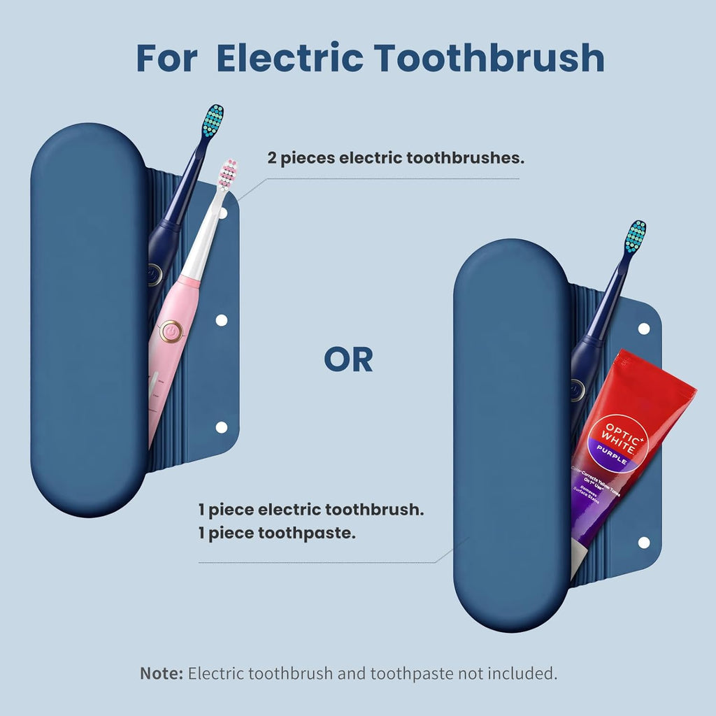 Silicone Electric Toothbrush Travel Cover, Toothbrush Travel Containers Bag Case for Men and Women,Keeps Toothbrush Fresh and Clean, Fits Most Manual and Electric Toothbrushes - Blue