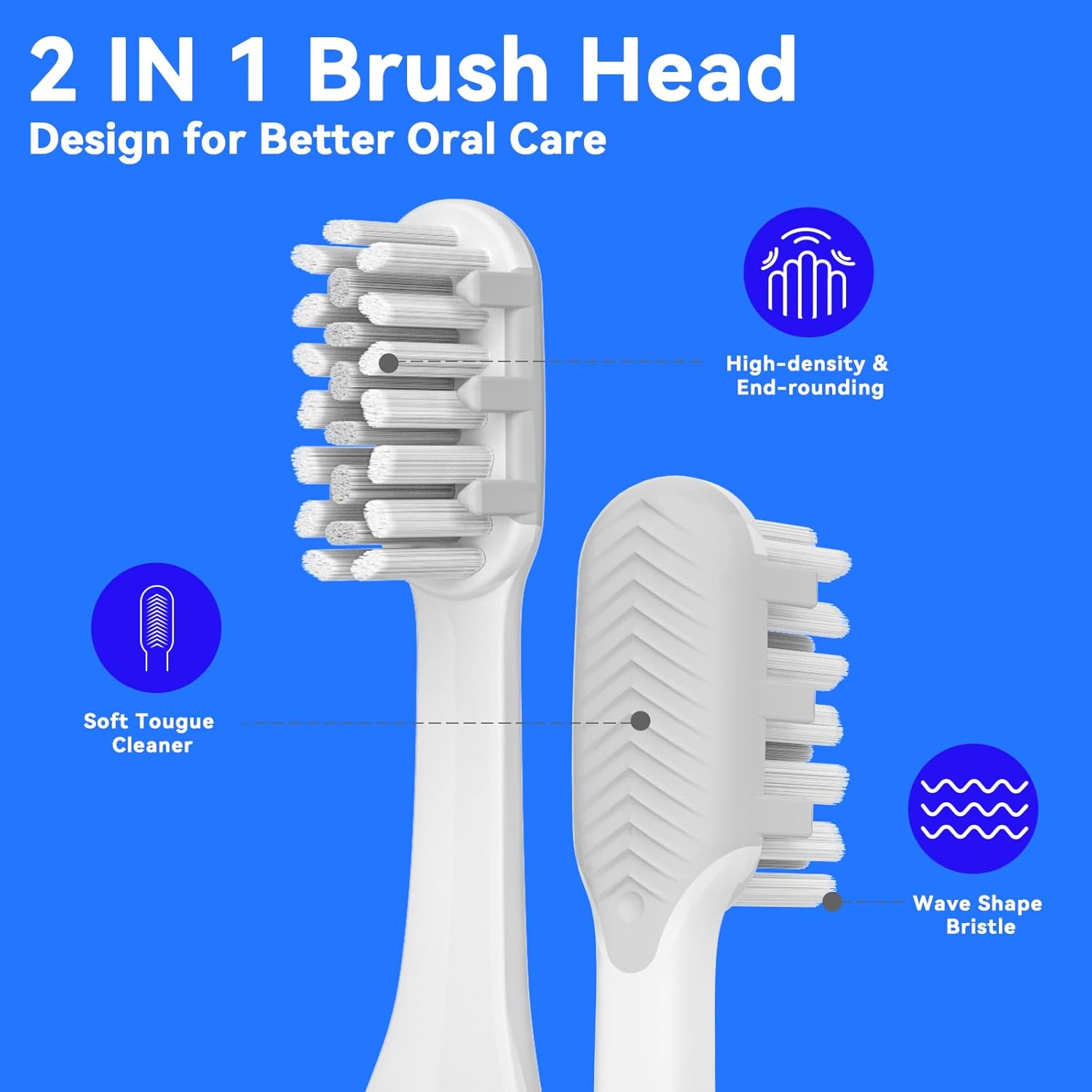 SEAGO Electric Toothbrush for Adults - 3 in 1 Holder with 8 pcs Replaceable Brush Battery Operated Travel Toothbrush kit Portable and 2 Minute Timer (Rose Gold, Middle)