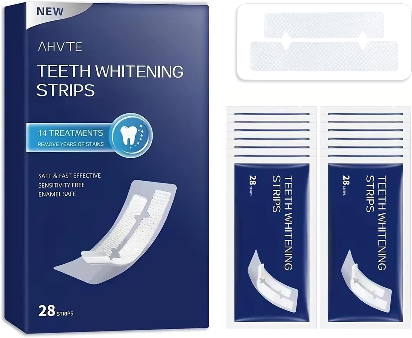 Teeth Whitening Strips,Enamel Safe, 28 Strips for Sensitive Teeth,Professional and Natural Teeth Whitening Kit,14 Treatments