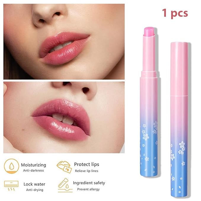 BINGBRUSH Color Changing Lipstick,Moisturizer Long Lasting Lip Care Lip Balm Magic Lip Gloss Lip Tint Stain Glossly Makeup Lipstick Set for Women (1Pc A01#)