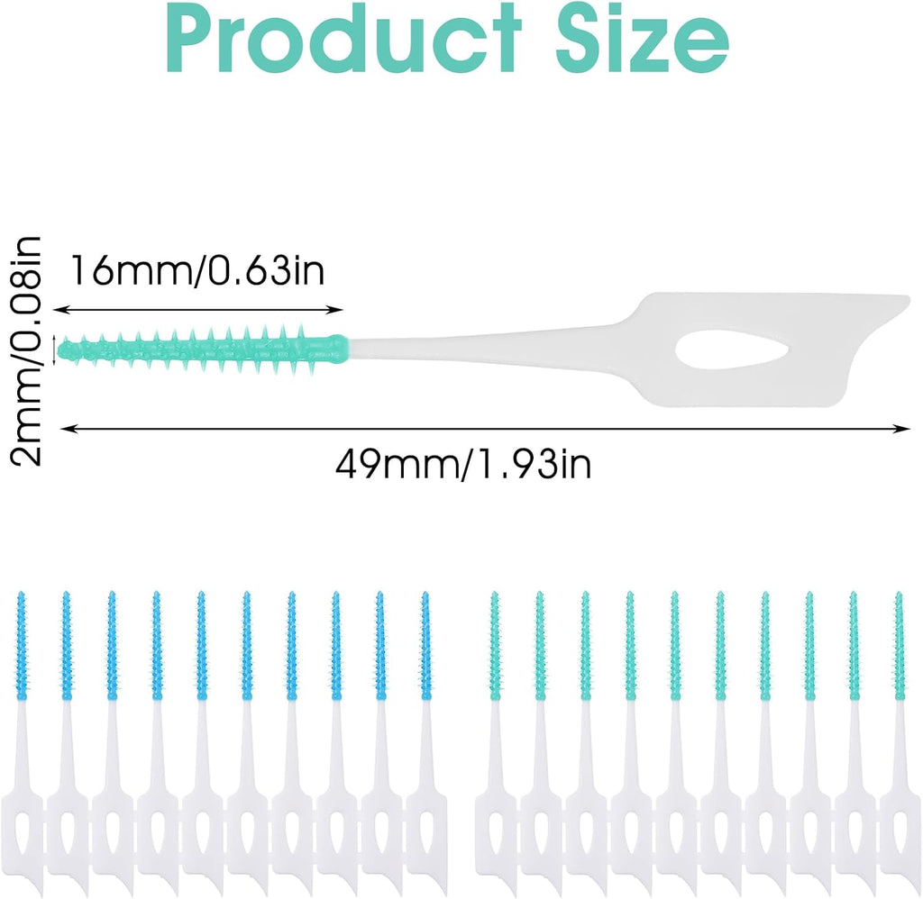 160 Pieces Dual Purpose, Dual-Use Interdental Brushes Silicone Disposable Dental, Premium Dental Floss 360° Bendable Braces Brush Brushes for Effective Teeth Cleaning