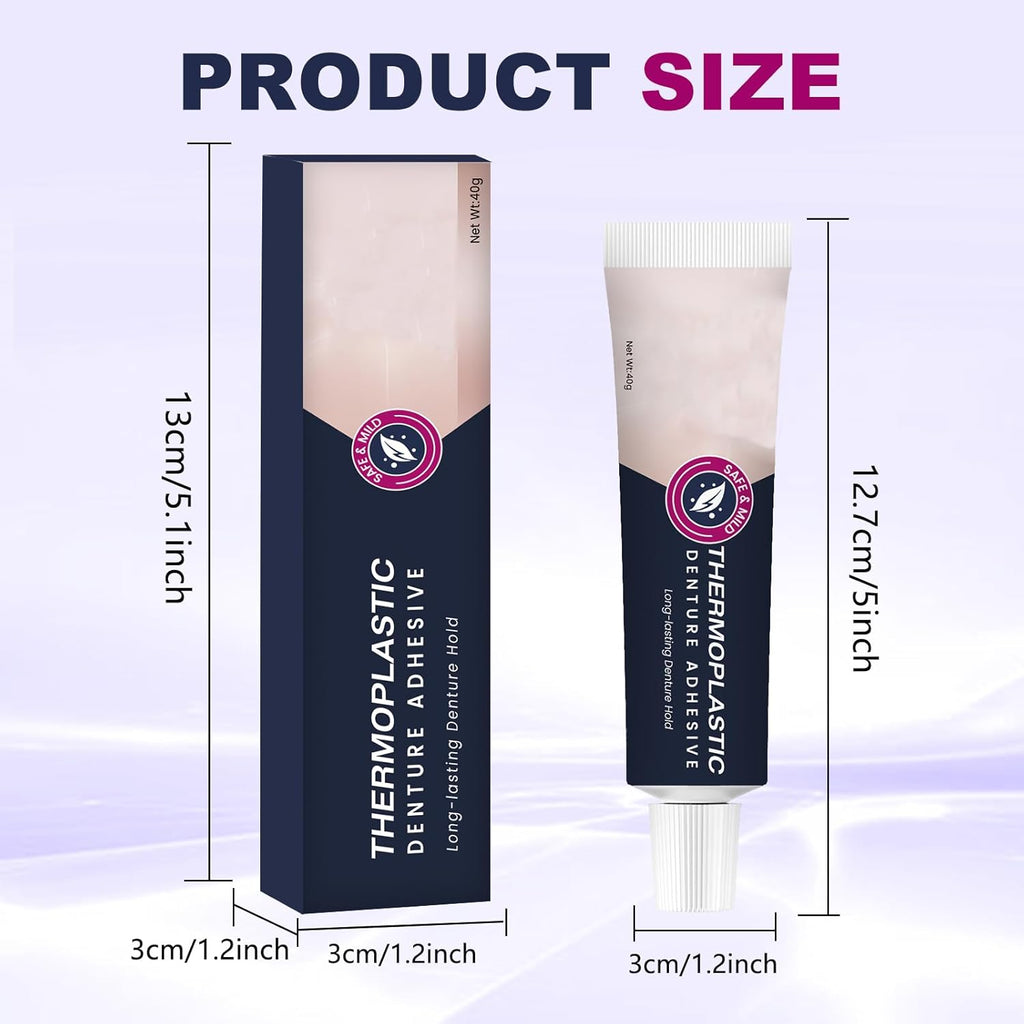 2PCS Thermoplastic Denture Adhesive, Ultra Max Hold Denture Adhesive, DentureAdhesive Fixing Paste, Fixed Dentures, Improving Comfort, Long-Lasting Durability