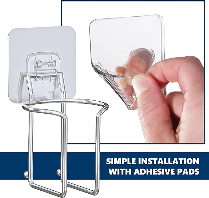 Skywin Large Cup, Water Bottle & Tumbler Holder Organizer (Adhesive Mount)- 4 Pack – Heavy-Duty Stainless Steel Drink Holder for Boats, Trucks, Cars, RVs & Yachts, Fits Large Tumblers, Bottles & Cans