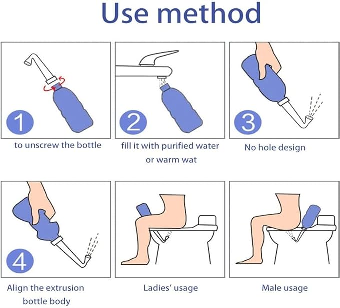 Portable Bidet Bottle for Travel Personal Hygiene Care Manual Bidet (11in)