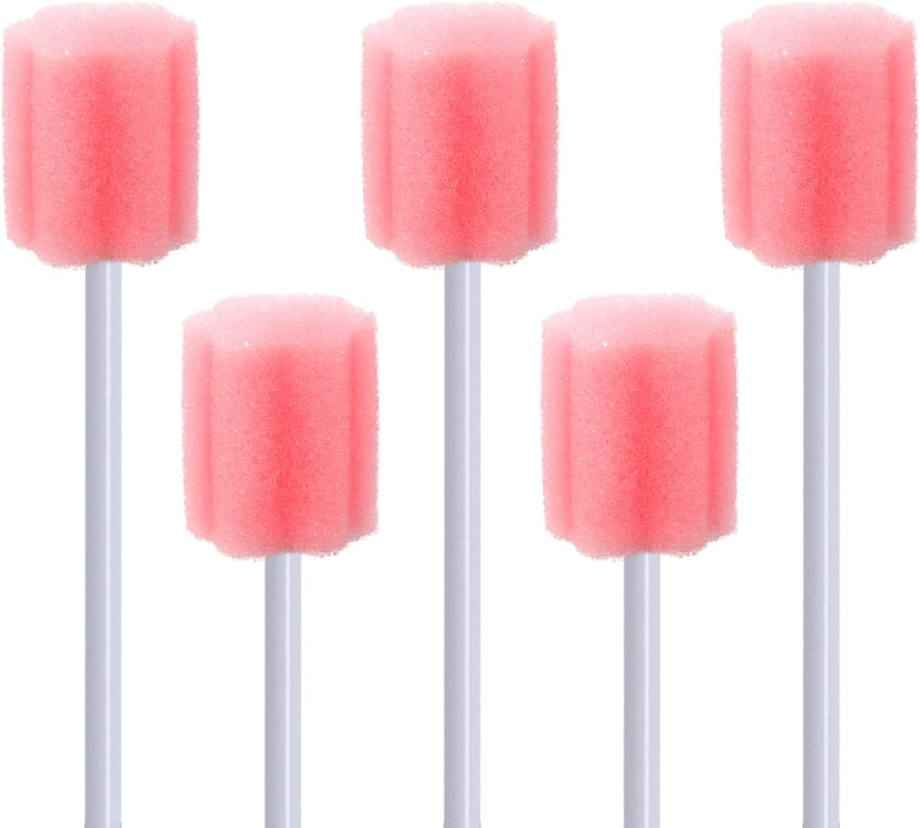 BVN Oral Care Swabs, 100 Pcs Disposable Mouth Cleaning Spong Swabs. (Plum Flower-100 PCS)