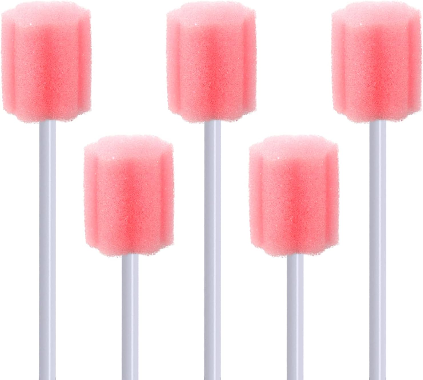 BVN Oral Care Swabs, 100 Pcs Disposable Mouth Cleaning Spong Swabs. (Plum Flower-100 PCS)