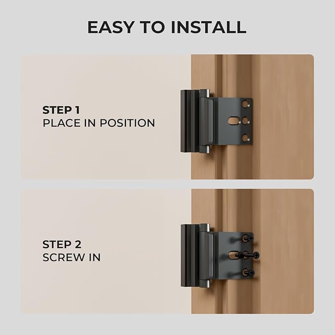 2Pack Home Security Door Reinforcement Lock Childproof, Door Locks for Kids Safety, Door Lock Latch Stopper for Front Door Inside Top of Door, Aluminum Construction Finish
