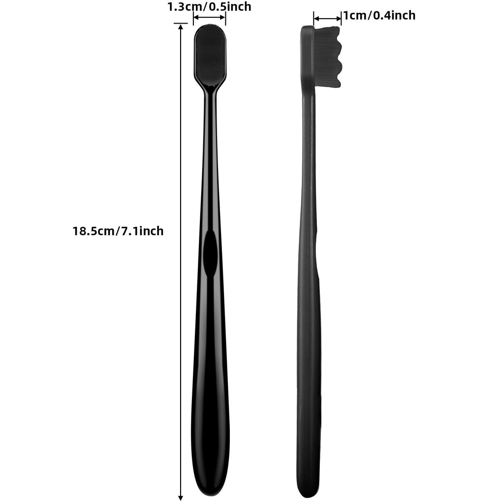 Patelai 8 Pcs Extra Soft Toothbrush Micro Nano with 20, 000 Ultra Soft Bamboo Charcoal Bristles for Adult, Sensitive Gum, Brace and Gum Recession(Black with Black Bristle)