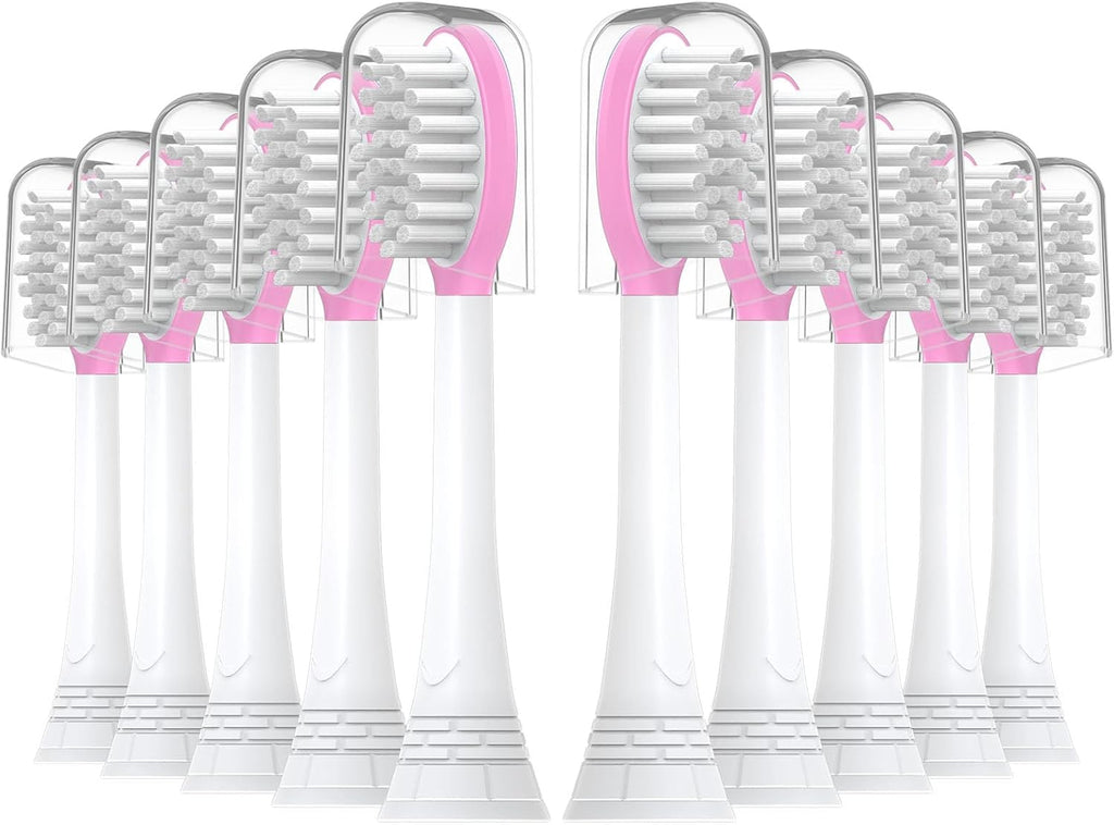 Kids Replacement Toothbrush Heads 10 Pack for Philips Sonicare Electric Toothbrush Soft Brush Head for Child 7+ for Boy Girl,Pink
