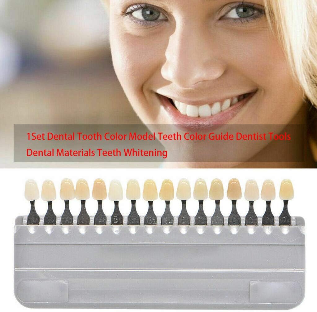 3D Teeth Whitening Shade Guide Porcelain - 16 Colors/Set Tooth Bleaching Shade Chart Mold - Tracking & Comparing - Dental Material Equipment - Oral Care