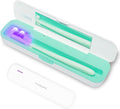 Toothbrush Sanitizer Case, Toothbrush Covers, Portable Toothbrush Travel Holder for Clean and Storage, C Port and AA Batteries Charge, Air Water Filt, Auto-Off, for All Toothbrushes (Green)