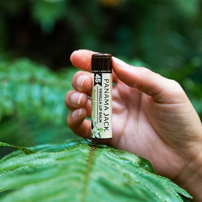 Panama Jack Sunscreen Lip Balm - SPF 45, Broad Spectrum UVA-UVB Sunscreen Protection, Prevents & Soothes Dry, Chapped Lips